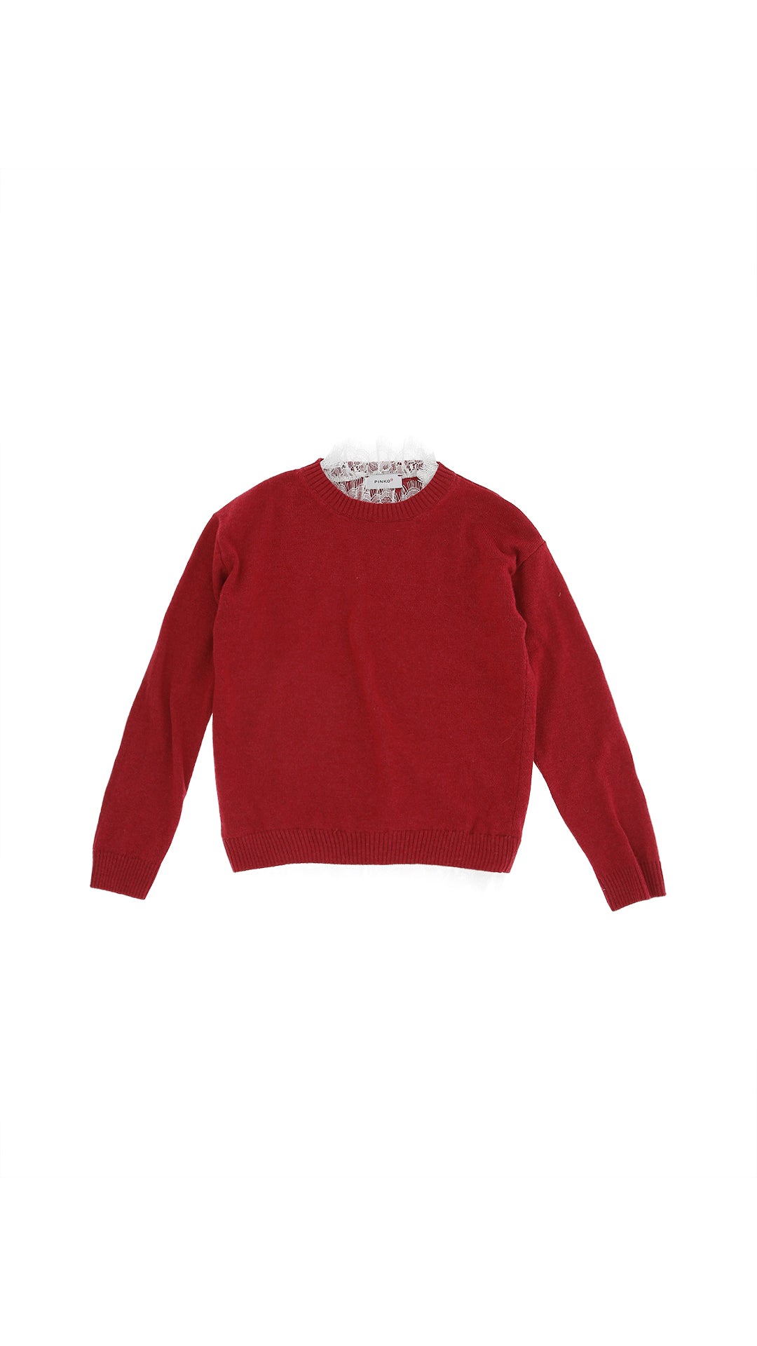 Maglia bambina Pinko bordeaux rubino/latte in misto lana