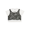 T-hirt con canotta bambina Pinko latte/nera in cotone
