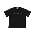 T-shirt bambina Pinko nera in cotone