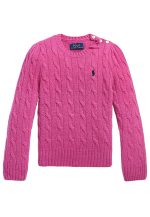 Maglia bambina Ralph Lauren rosa in misto cashmere