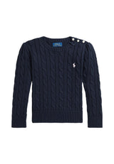 Maglia bambina Ralph Lauren blu in cotone | ViaMonte Shop