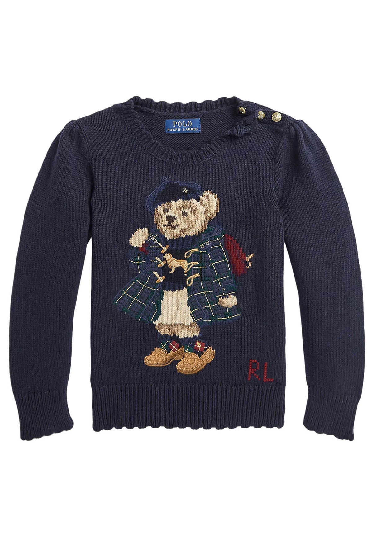 Maglia bambina Ralph Lauren blu in cotone | ViaMonte Shop