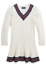 Vestito bambina Ralph Lauren bianco in cotone | ViaMonte Shop