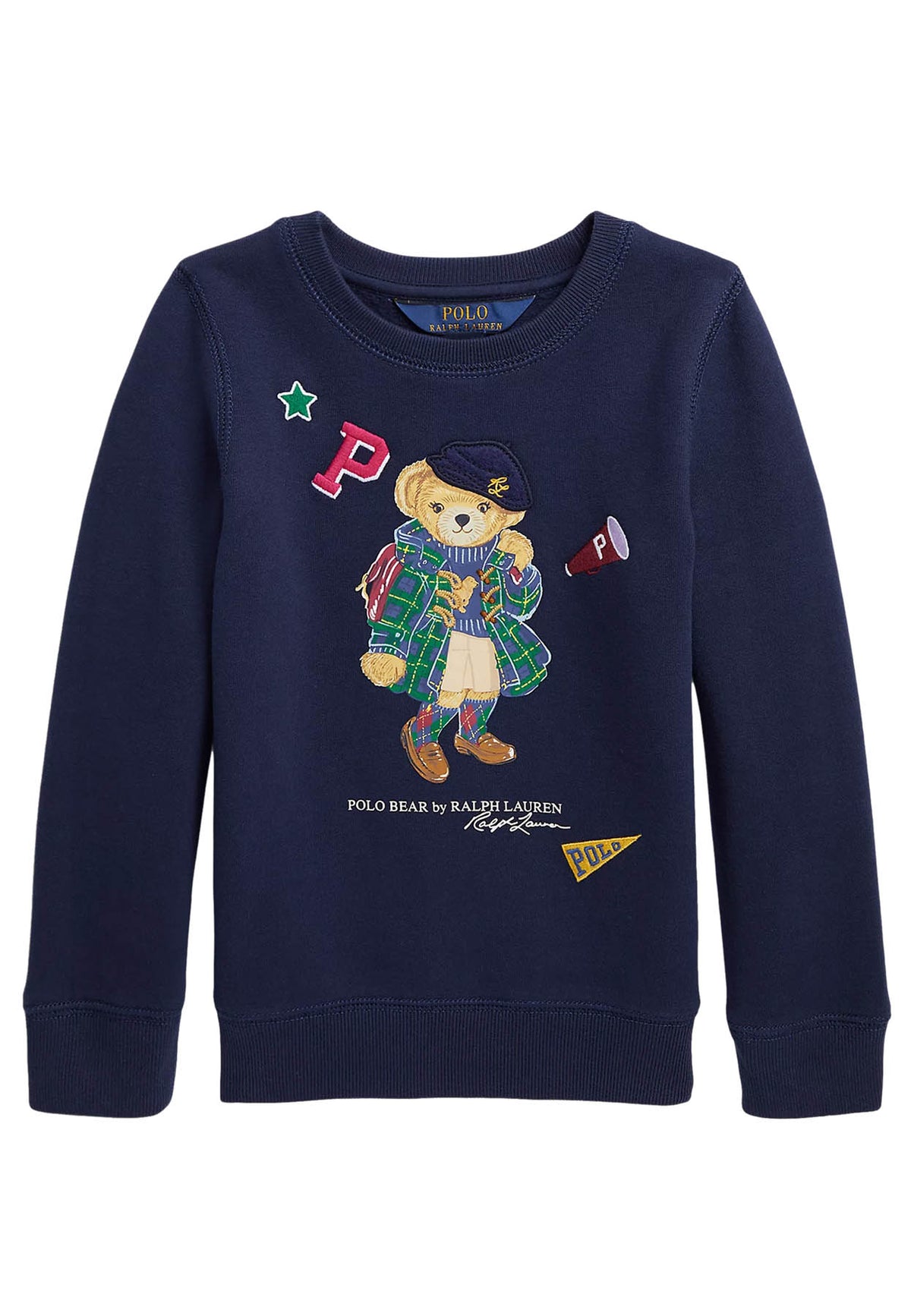 Felpa bambina Ralph Lauren blu in cotone | ViaMonte Shop