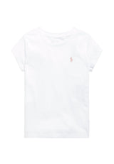 T-shirt bambina Ralph Lauren bianca in jersey di cotone | ViaMonte Shop
