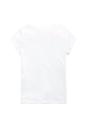 T-shirt bambina Ralph Lauren bianca in jersey di cotone | ViaMonte Shop