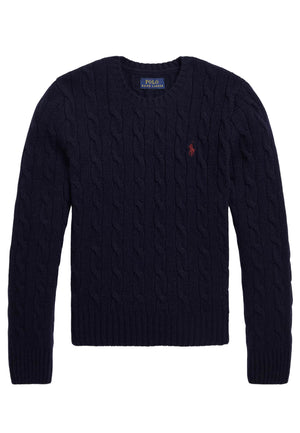Maglia bambina Ralph Lauren blu in misto cashmere | ViaMonte Shop