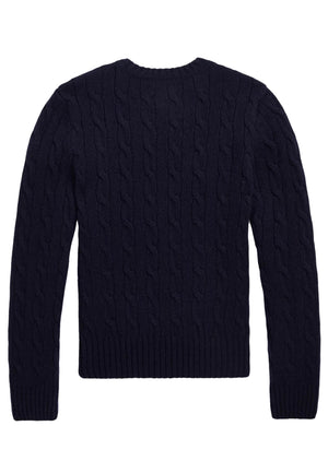 Maglia bambina Ralph Lauren blu in misto cashmere | ViaMonte Shop