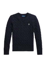 Maglia bambina Ralph Lauren blu in cotone | ViaMonte Shop