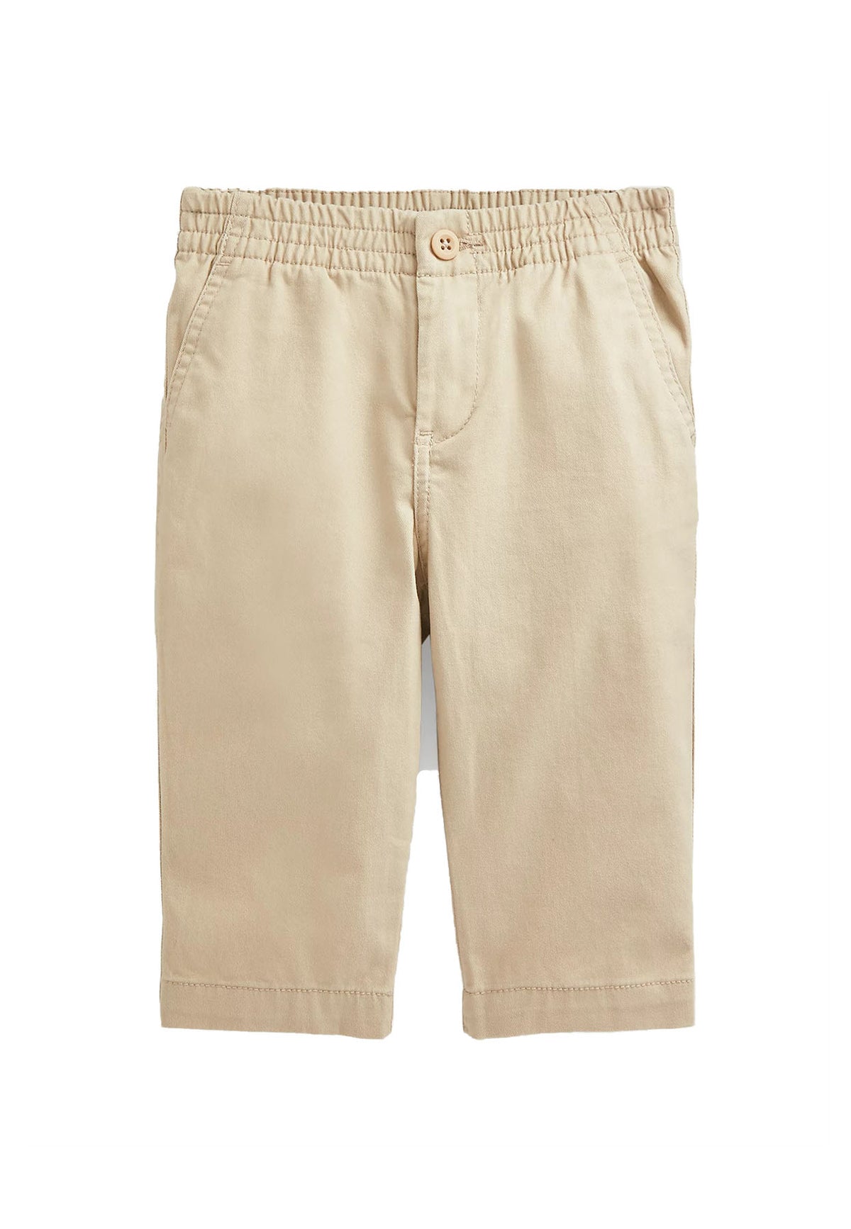 Pantalone neonato Ralph Lauren beige in twill di cotone stretch | ViaMonte Shop