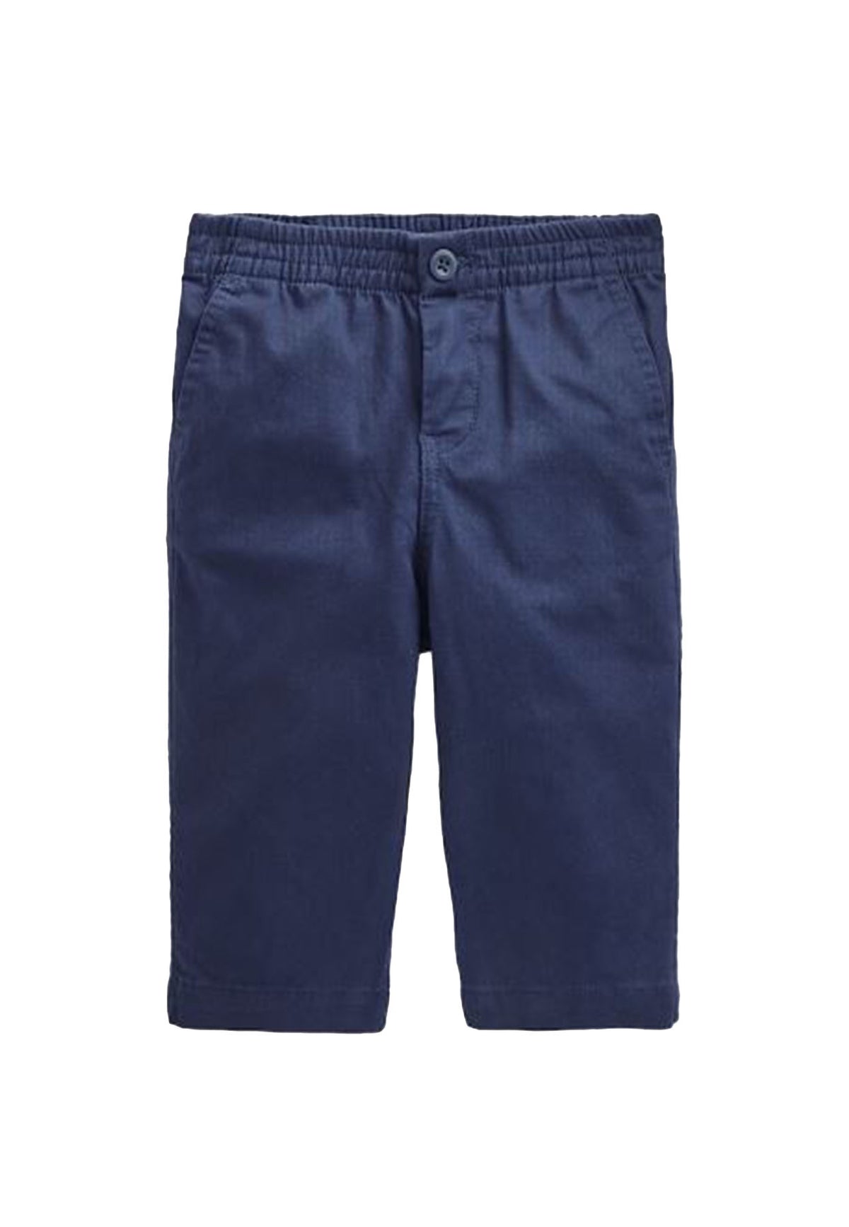 Pantalone neonato Ralph Lauren blu in twill di cotone stretch | ViaMonte Shop