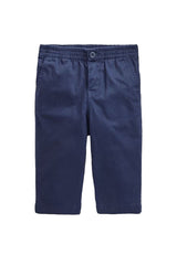 Pantalone neonato Ralph Lauren blu in twill di cotone stretch | ViaMonte Shop