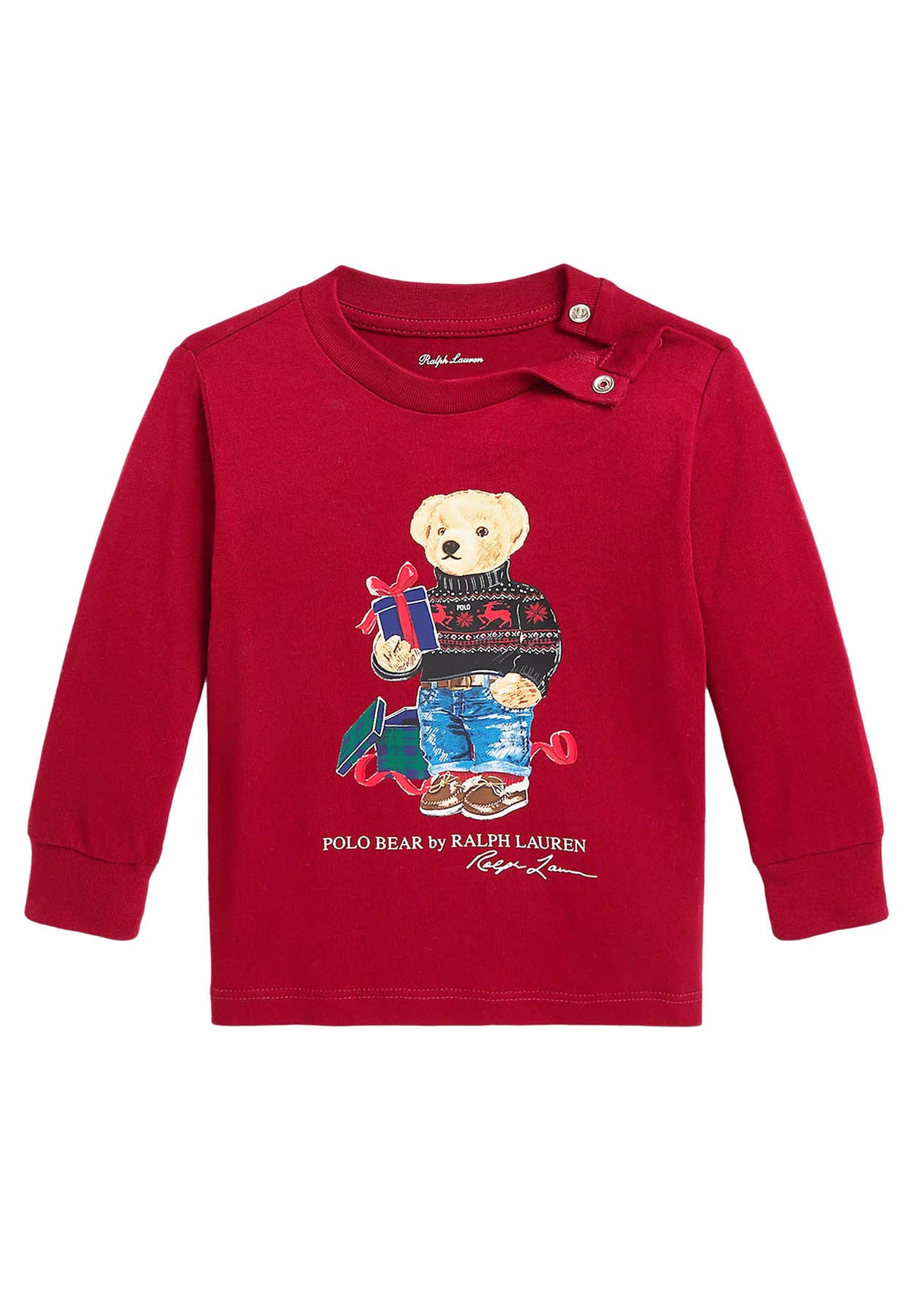 T-shirt neonato Ralph Lauren rossa in cotone