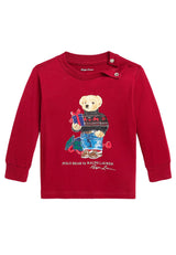 T-shirt neonato Ralph Lauren rossa in cotone