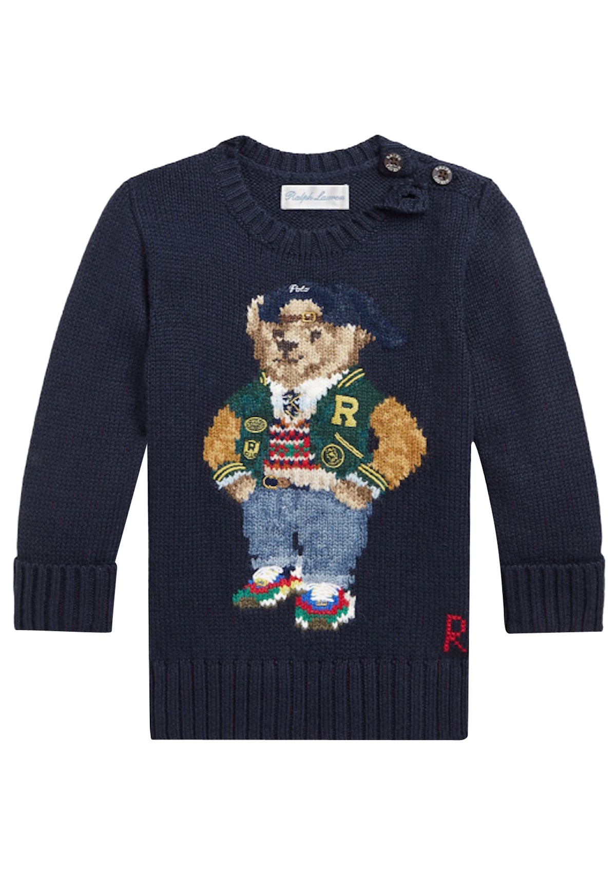 Maglia neonato Ralph Lauren blu navy in cotone