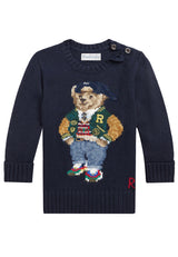 Maglia neonato Ralph Lauren blu navy in cotone