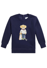 Felpa neonato Ralph Lauren blu in cotone