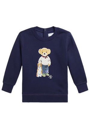 Felpa neonato Ralph Lauren blu in cotone