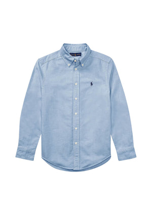Camicia bambino Ralph Lauren Kids celeste in cotone | ViaMonte Shop