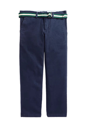 Pantalone classico bambino Ralph Lauren blu navy in twill stretch | ViaMonte Shop