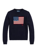 Maglia bambino Ralph Lauren Kids blu navy in cotone | ViaMonte Shop