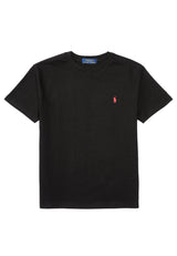 T-shirt bambino Ralph Lauren nera in jersey di cotone | ViaMonte Shop