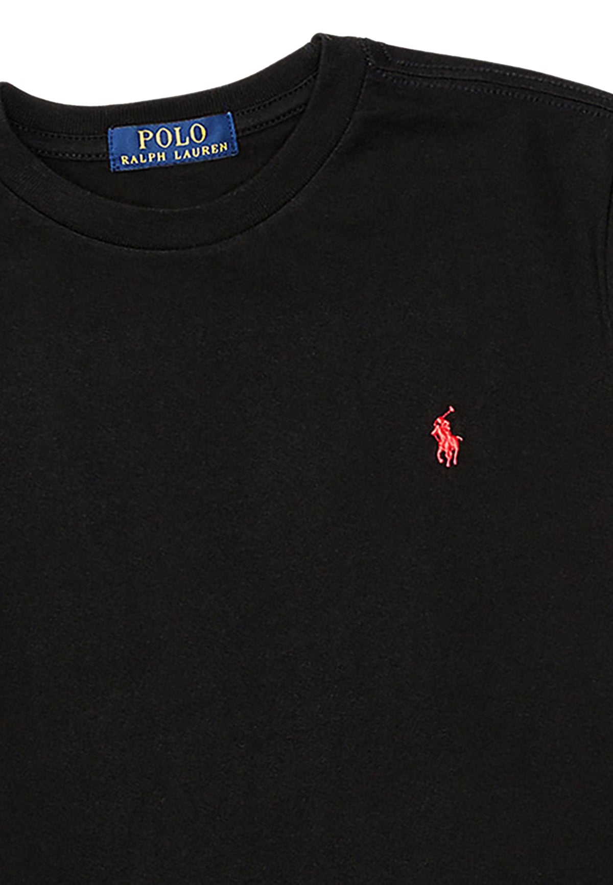 T-shirt bambino Ralph Lauren nera in jersey di cotone | ViaMonte Shop