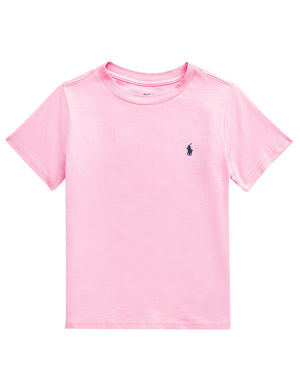 T-shirt bambino Ralph Lauren rosa in jersey di cotone | ViaMonte Shop
