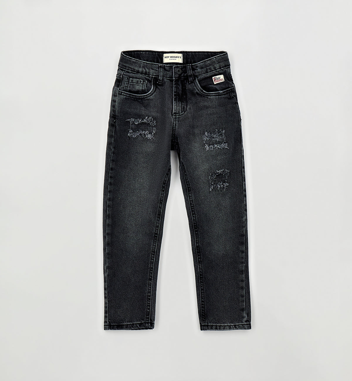 Jeans bambino Roy Rogers nero in denim di cotone | ViaMonte Shop