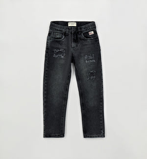 Jeans bambino Roy Rogers nero in denim di cotone | ViaMonte Shop