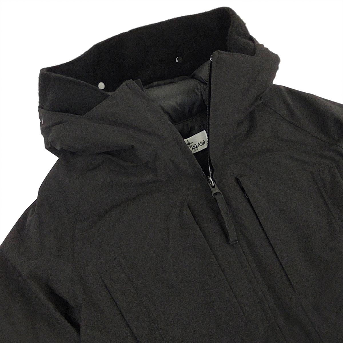 Giubbino bambino Stone Island nero con cappuccio | ViaMonte Shop