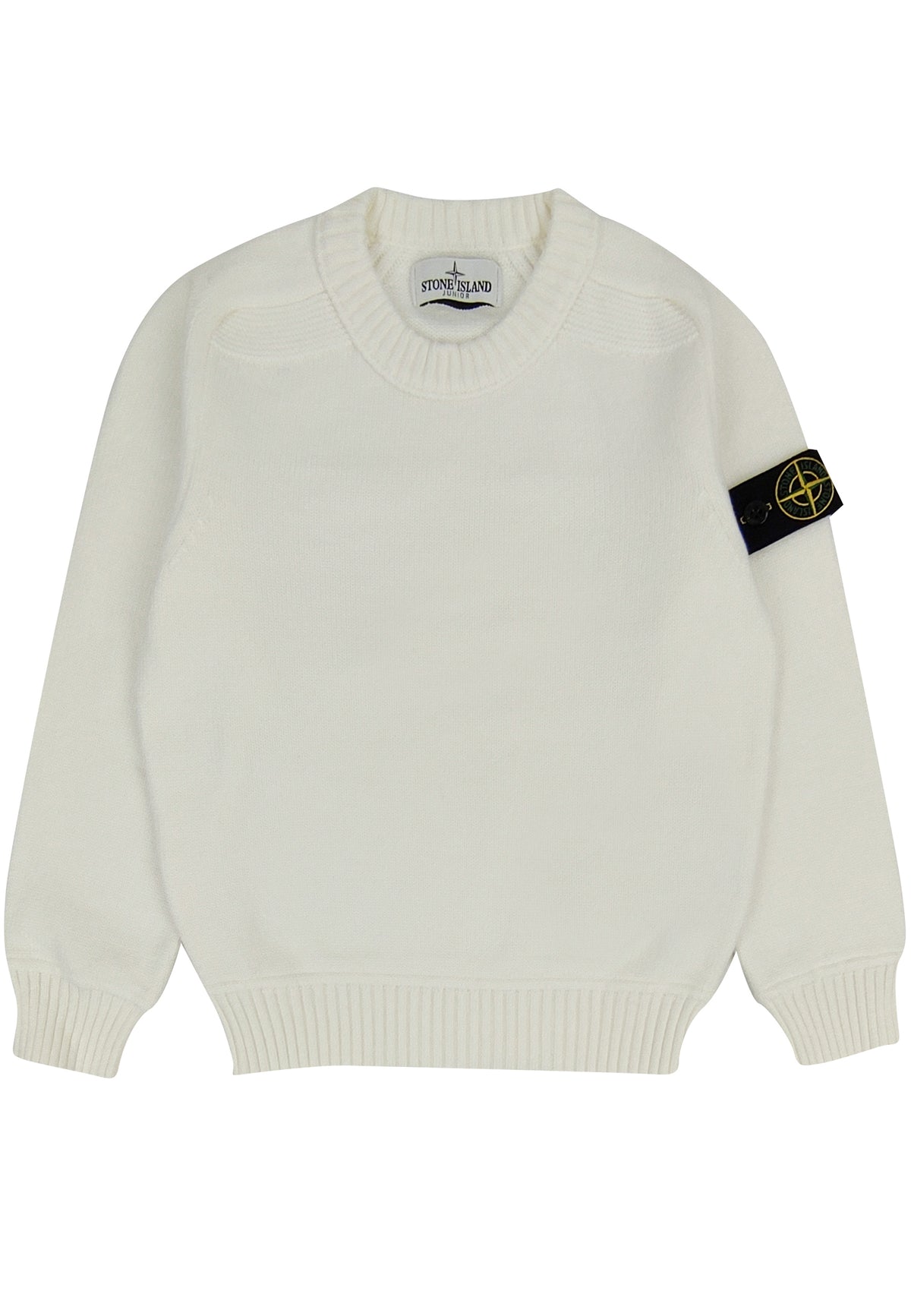 Maglia bambino Stone Island bianca in misto cotone | ViaMonte Shop