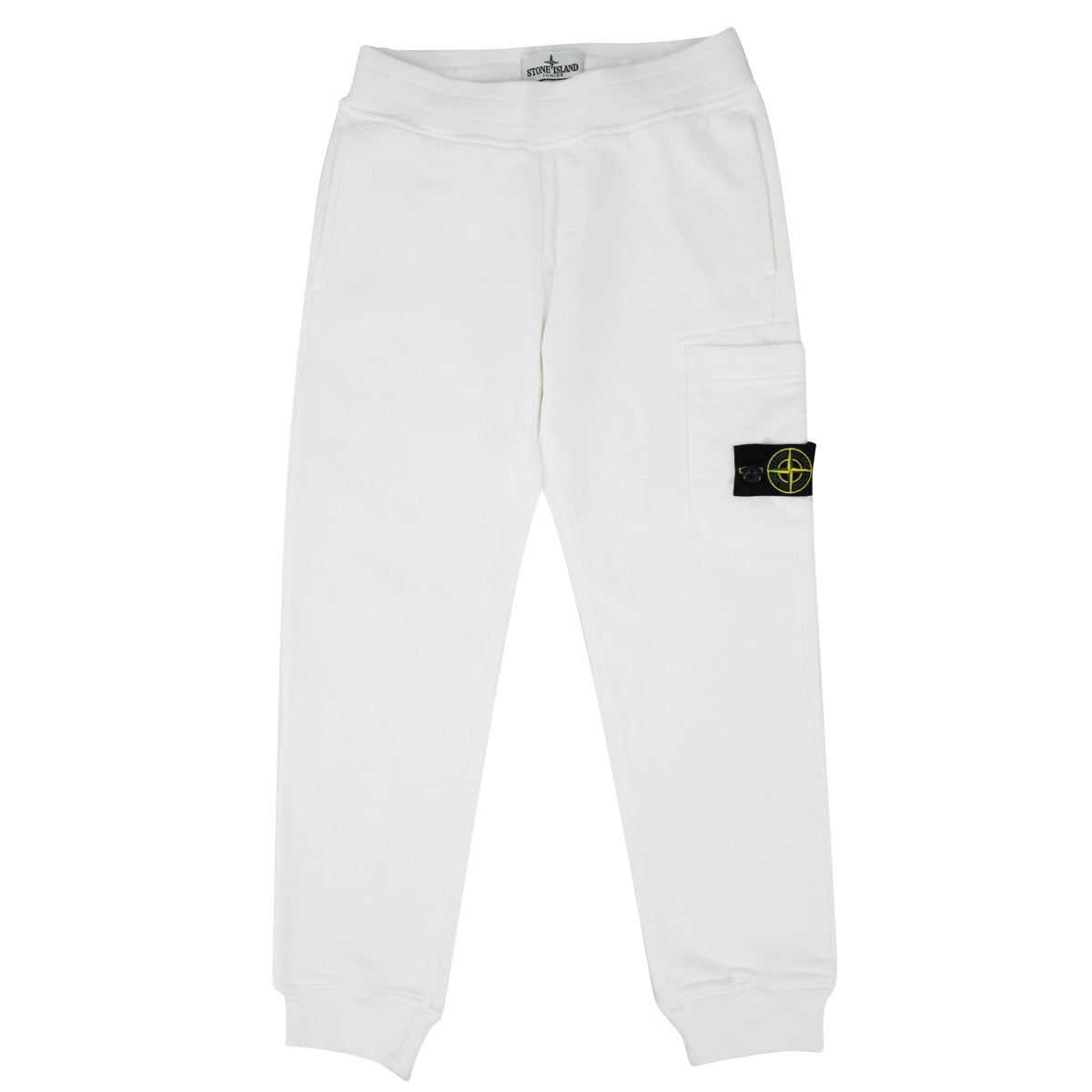 Pantalone bambino Stone Island bianco in cotone