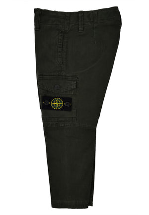 Pantalone bambino Stone Island verde in cotone stretch