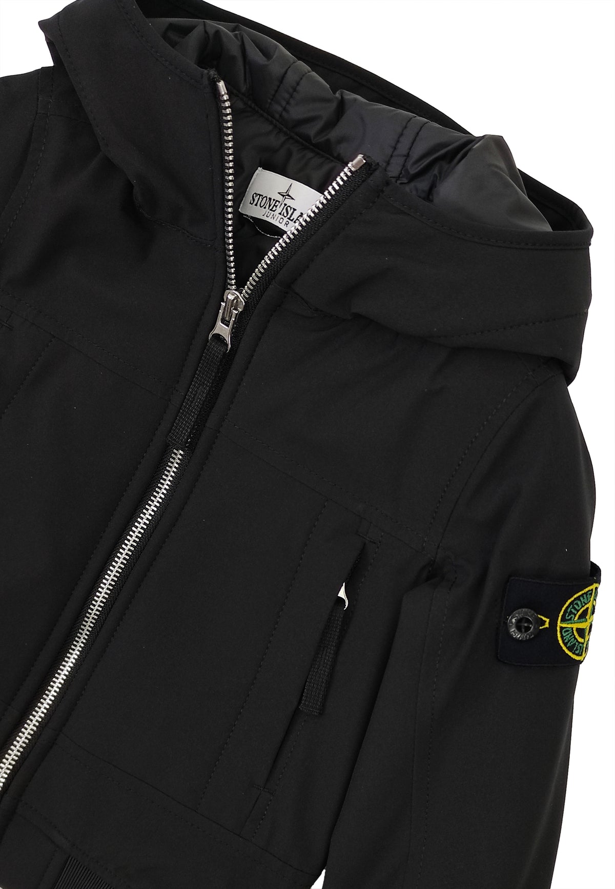 Giacca bambino Stone Island nera con cappuccio | ViaMonte Shop