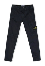 Pantalone bambino Stone Island blu navy in cotone