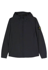 Giubbino bambino Stone Island blu in tessuto tecnico
