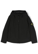 Giubbino bambino Stone Island nero in tessuto tecnico