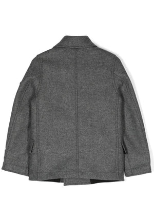 Cappotto bambino Stone Island grigio in lana | ViaMonte Shop