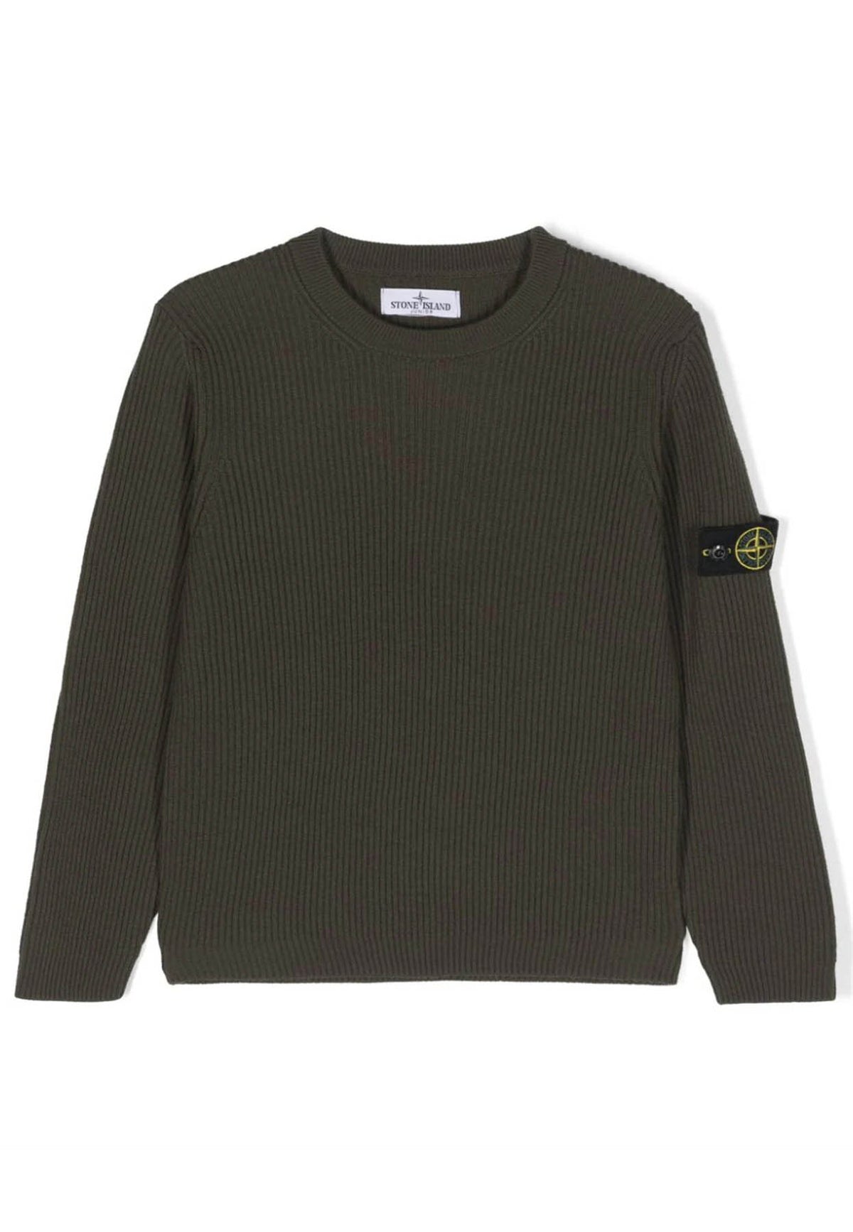 Maglia bambino Stone Island verde in lana vergine | ViaMonte Shop