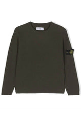 Maglia bambino Stone Island verde in lana vergine | ViaMonte Shop