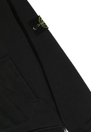 Felpa bambino Stone Island nera in cotone