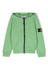 Felpa bambino Stone Island verde chiaro in cotone