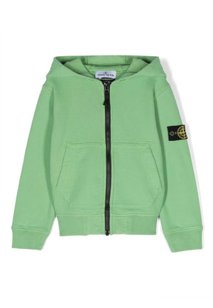Felpa bambino Stone Island verde chiaro in cotone