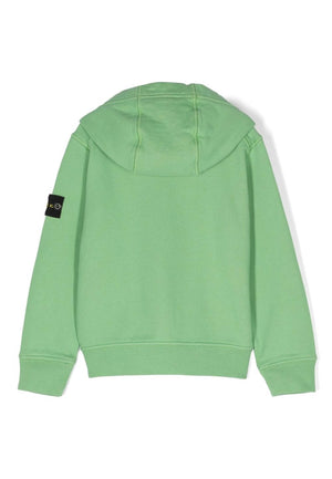 Felpa bambino Stone Island verde chiaro in cotone