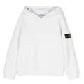 Felpa bambino Stone Island bianca in cotone
