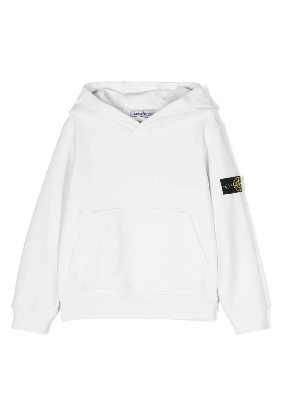 Felpa bambino Stone Island bianca in cotone