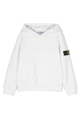 Felpa bambino Stone Island bianca in cotone