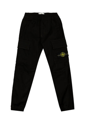 Pantalone bambino Stone Island nero in cotone