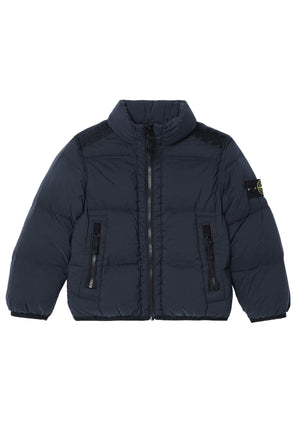 Giubbino bambino Stone Island blu in nylon